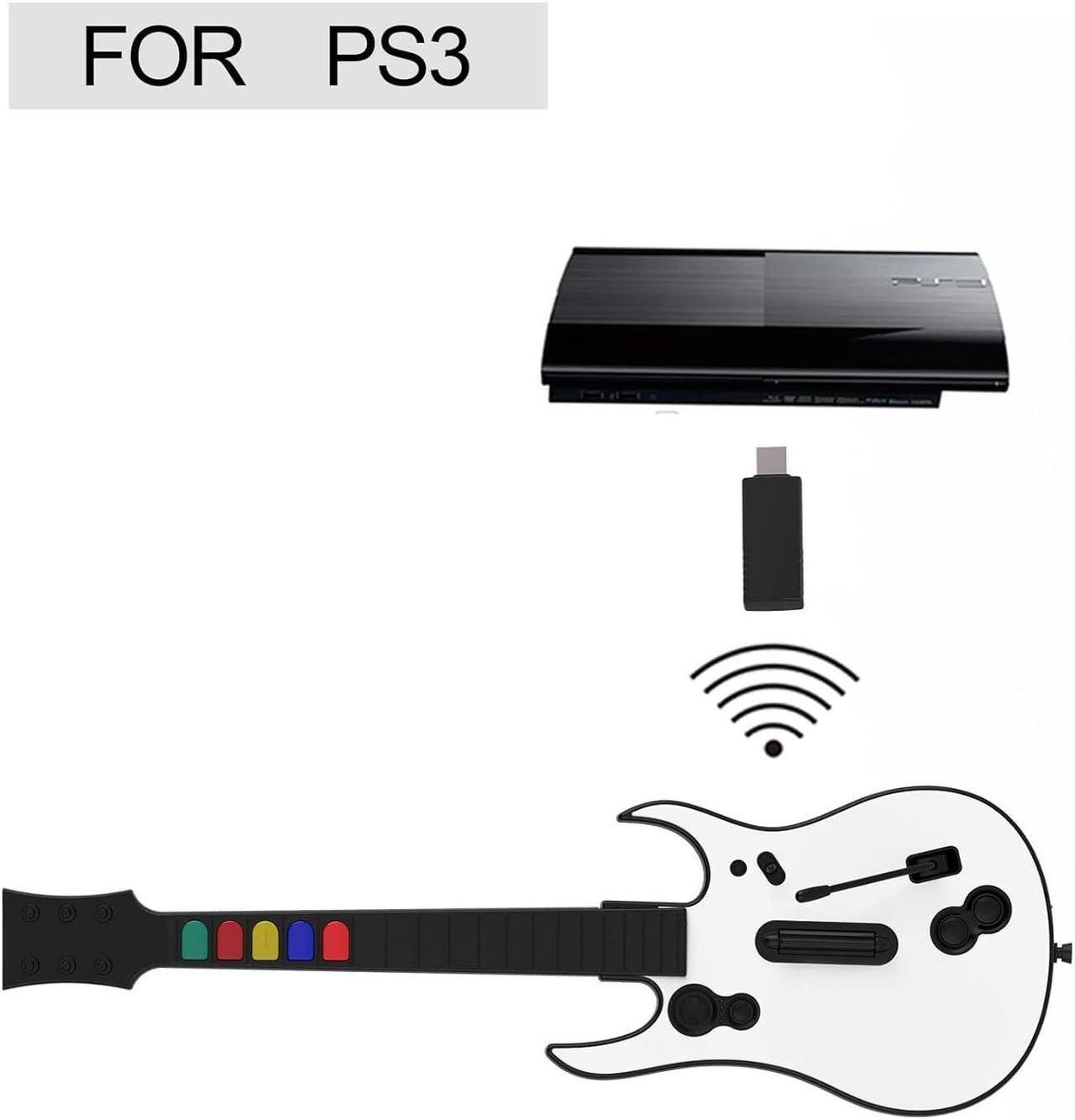 Alt view image 4 of 7 - Guitar Hero Guitar, Wireless PC Guitar Hero Controller for PlayStation 3 PS3 with Dongle for Clone Hero, Rock Band Guitar Hero Games White