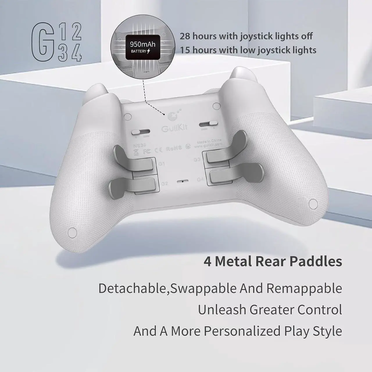 Alt view image 4 of 7 - KK3 Max, Kingkong 3 Max Controller for Switch, 4 Back Buttons, Hall Joysticks & Triggers, Maglev/Rotor/HD Vibration,1000Hz Polling Rate,RGB lights,for Switch/Android/iOS/macOS/Steam Deck