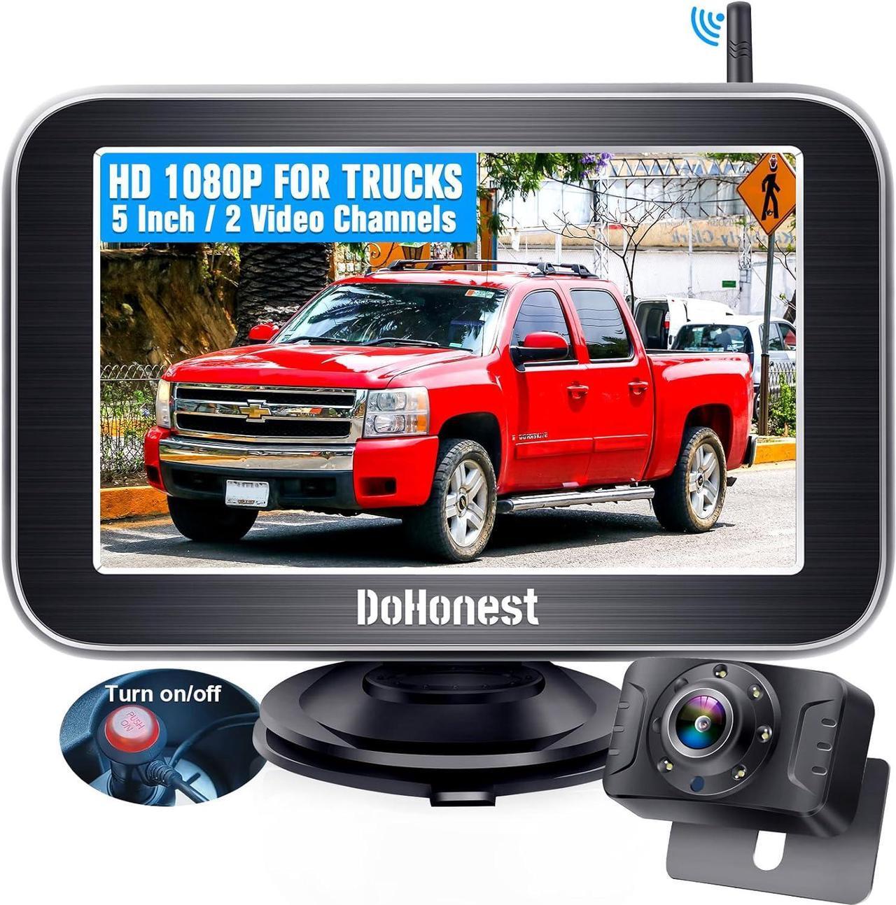 Main image of Wireless Backup Camera Trucks: Easy Setup Stable Signal HD 1080P Car RV Bluetooth Rear View Camera 5 Inch Split Screen Monitor for Pickup Camper SUV Color Night Vision Waterproof -V25