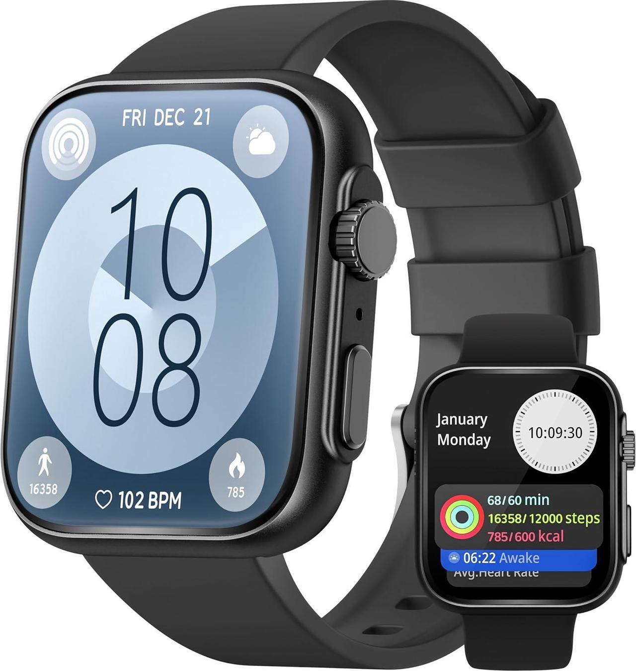 Main image of Smart Watch for Android iPhone [46mm], Answer/Make Call, 24/7 Heart Rate/SpO2/Sleep/Stress Monitor, 120+ Sports Modes, GPS Fitness Tracker, Water Resistant Smartwatch for Women Men (Starlight)
