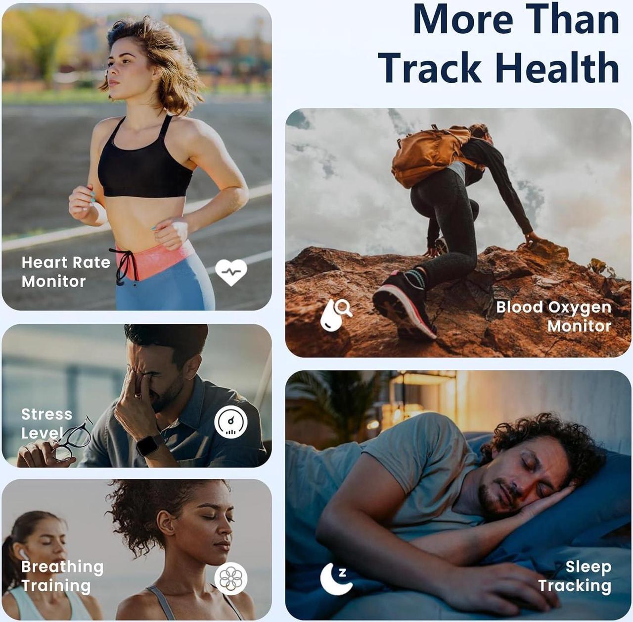 Alt view image 4 of 7 - Smart Watch for Android iPhone [46mm], Answer/Make Call, 24/7 Heart Rate/SpO2/Sleep/Stress Monitor, 120+ Sports Modes, GPS Fitness Tracker, Water Resistant Smartwatch for Women Men (Starlight)