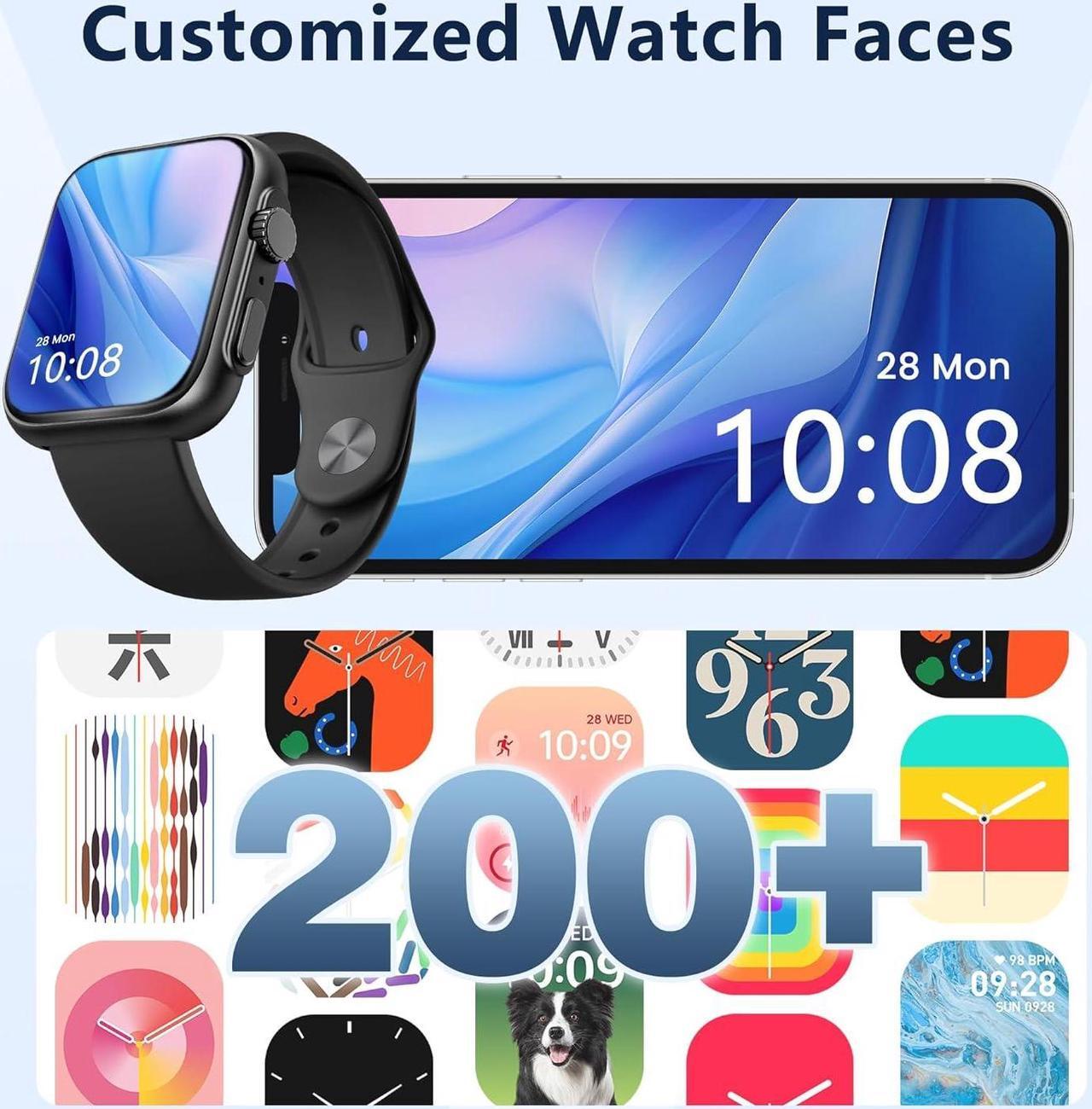 Alt view image 6 of 7 - Smart Watch for Android iPhone [46mm], Answer/Make Call, 24/7 Heart Rate/SpO2/Sleep/Stress Monitor, 120+ Sports Modes, GPS Fitness Tracker, Water Resistant Smartwatch for Women Men (Starlight)
