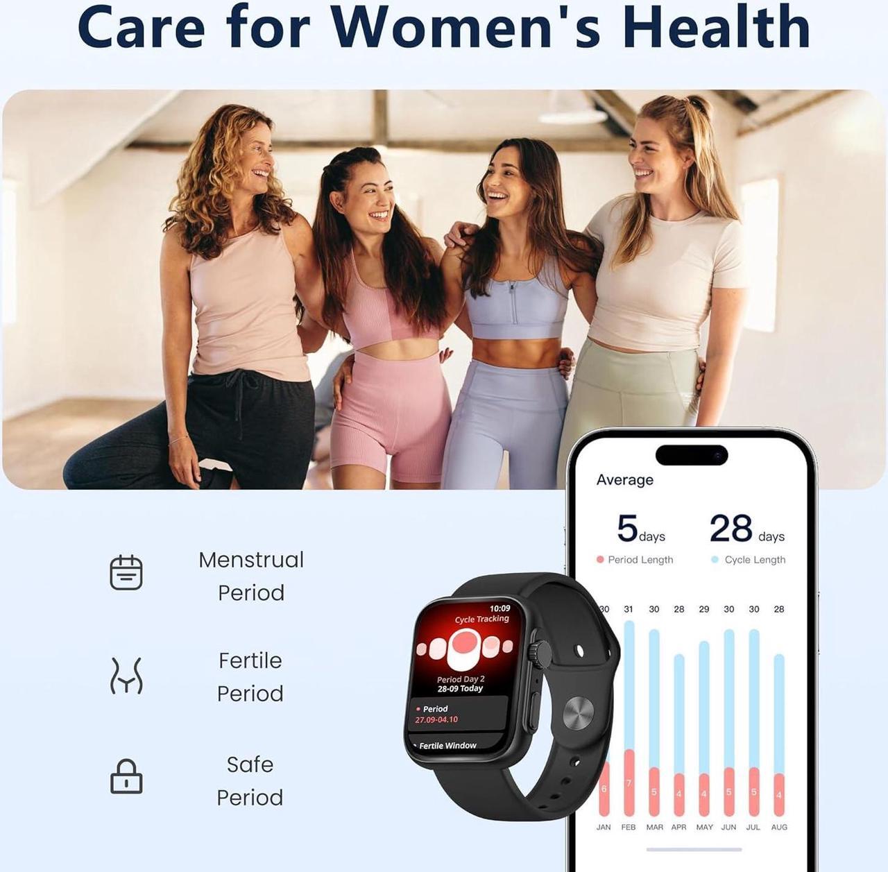 Alt view image 7 of 7 - Smart Watch for Android iPhone [46mm], Answer/Make Call, 24/7 Heart Rate/SpO2/Sleep/Stress Monitor, 120+ Sports Modes, GPS Fitness Tracker, Water Resistant Smartwatch for Women Men (Starlight)