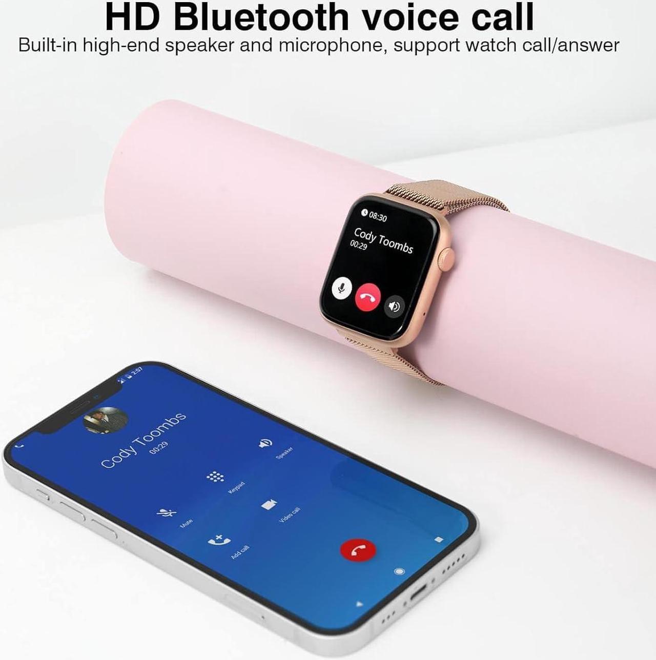 Alt view image 2 of 7 - Smart Watches for Women (Answer/Make Calls), 1.9" HD Full Touch Screen, Fitness Tracker with Heart Rate Blood Oxygen Blood Pressure Sleep Monitor, IP67 Waterproof Smartwatch for Android iOS