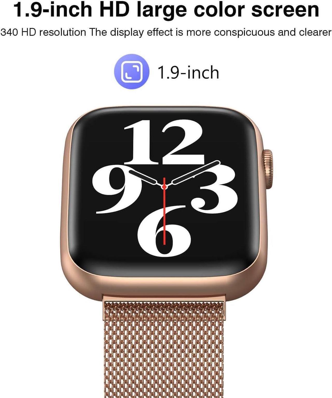 Alt view image 3 of 7 - Smart Watches for Women (Answer/Make Calls), 1.9" HD Full Touch Screen, Fitness Tracker with Heart Rate Blood Oxygen Blood Pressure Sleep Monitor, IP67 Waterproof Smartwatch for Android iOS