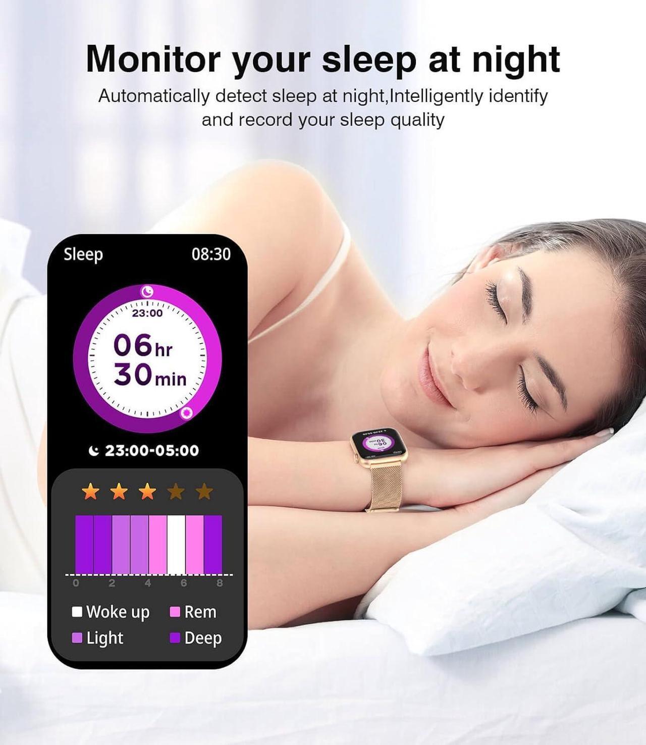 Alt view image 4 of 7 - Smart Watches for Women (Answer/Make Calls), 1.9" HD Full Touch Screen, Fitness Tracker with Heart Rate Blood Oxygen Blood Pressure Sleep Monitor, IP67 Waterproof Smartwatch for Android iOS