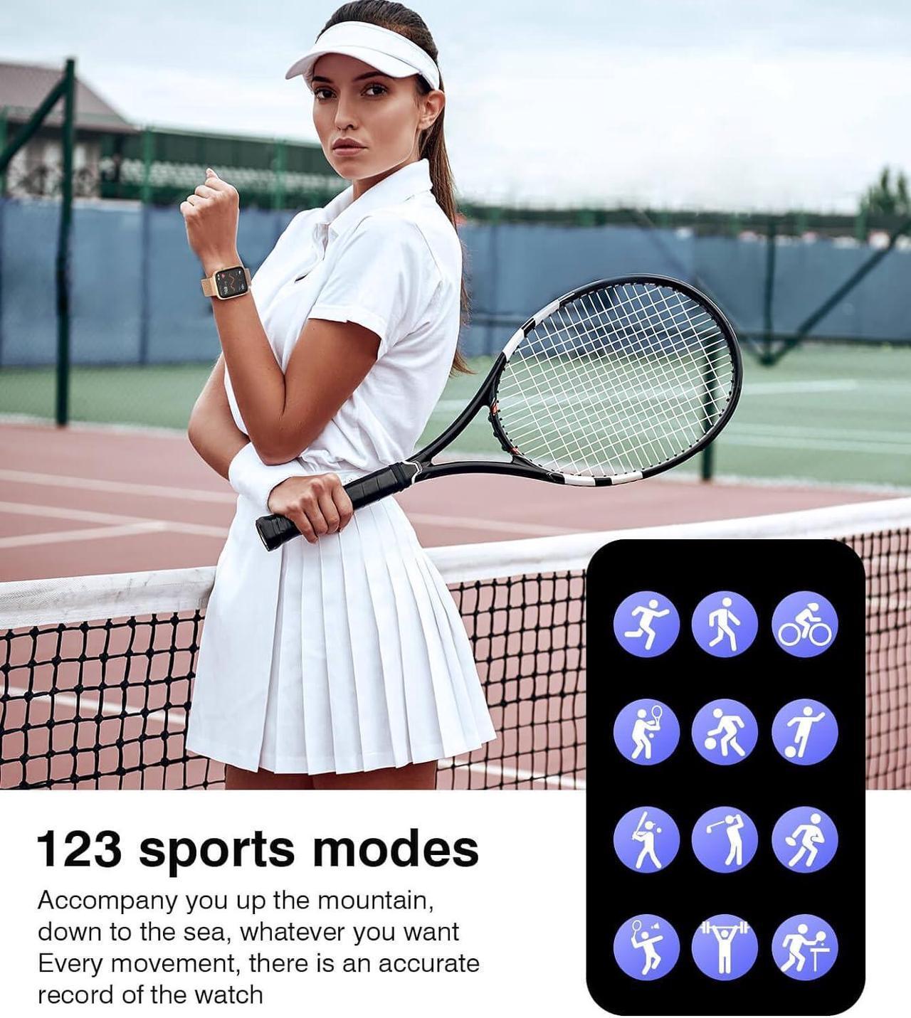 Alt view image 5 of 7 - Smart Watches for Women (Answer/Make Calls), 1.9" HD Full Touch Screen, Fitness Tracker with Heart Rate Blood Oxygen Blood Pressure Sleep Monitor, IP67 Waterproof Smartwatch for Android iOS