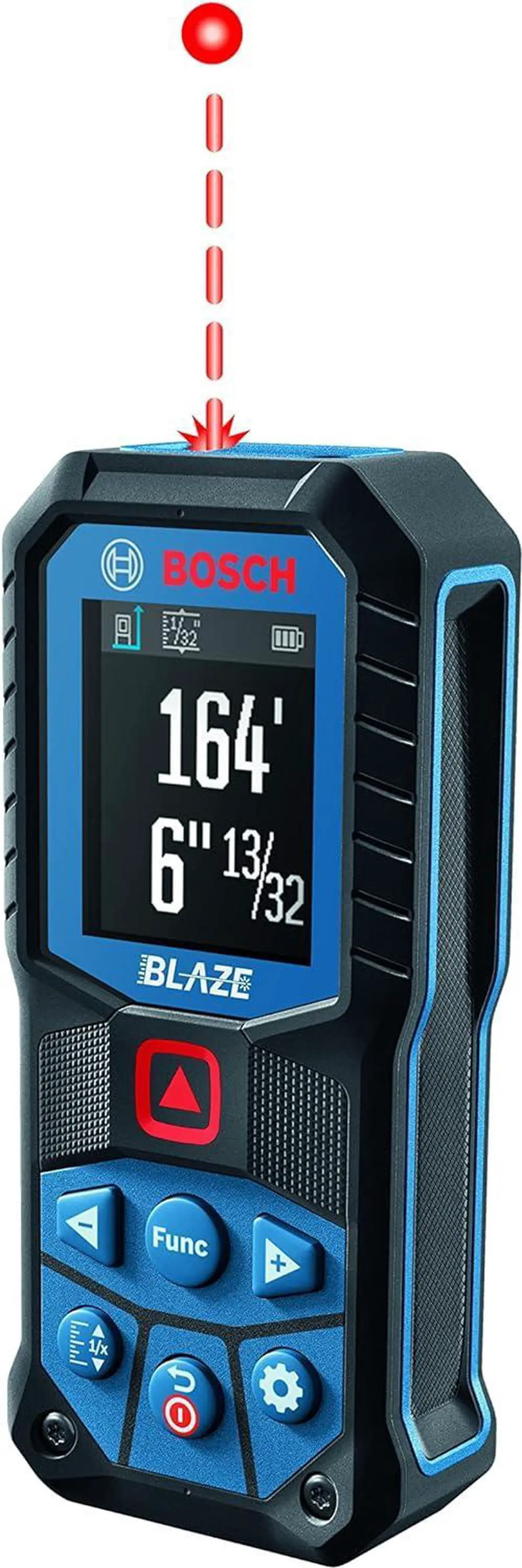 Main image of GLM165-25G 165 Ft BLAZE Green-Beam Laser Distance Measure, Includes 2 AA Batteries, Belt Clip, &Pouch
