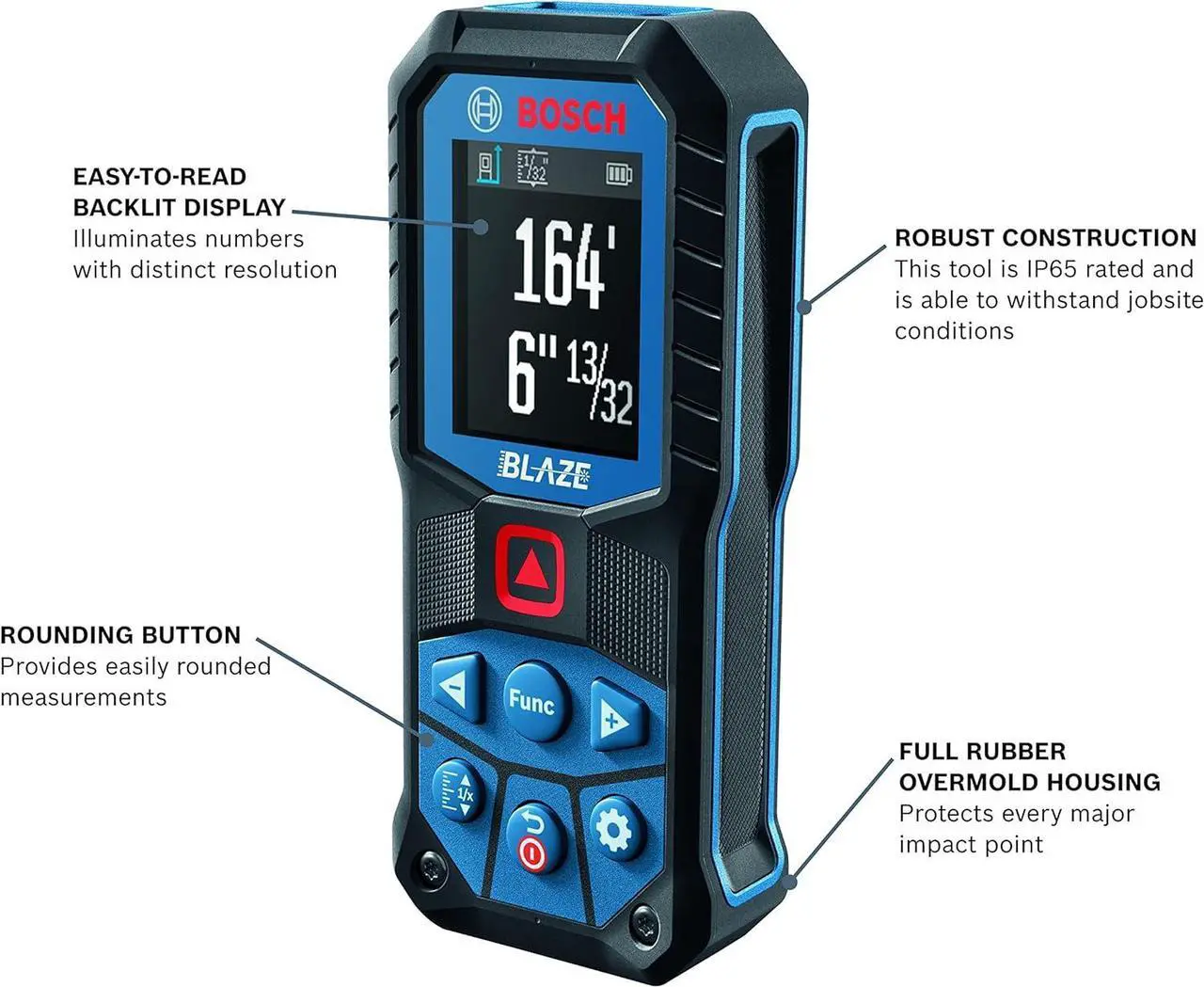Alt view image 2 of 7 - GLM165-25G 165 Ft BLAZE Green-Beam Laser Distance Measure, Includes 2 AA Batteries, Belt Clip, &Pouch
