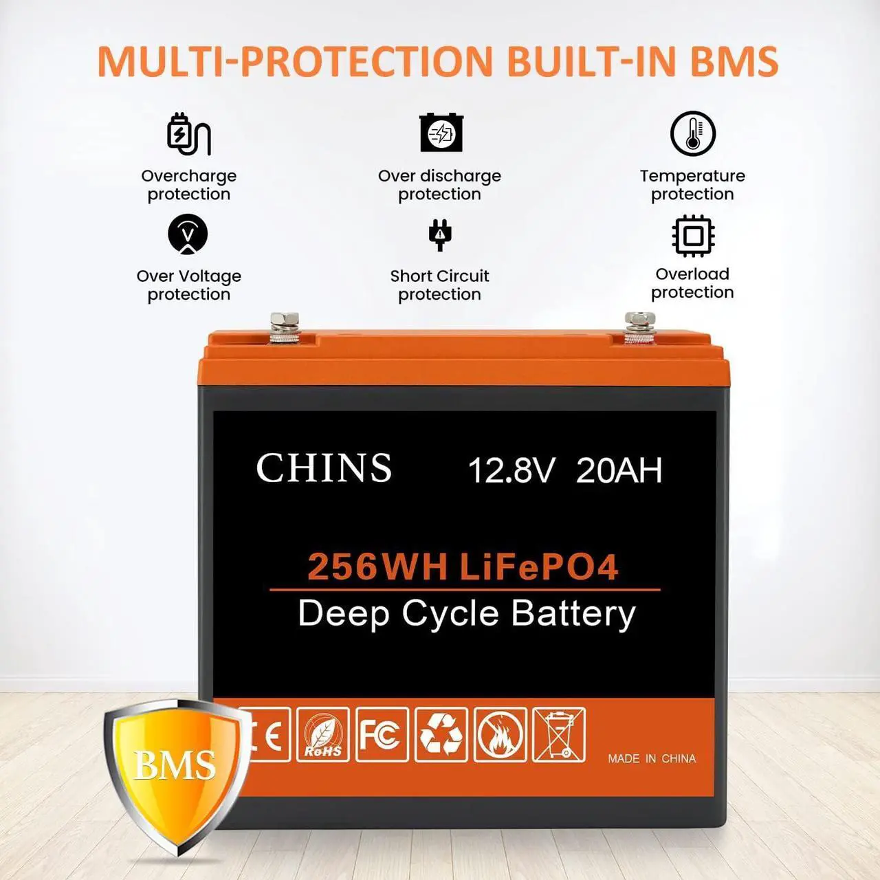 Alt view image 5 of 7 - Bluetooth LiFePO4 Battery 12V 290AH Smart Lithium Battery, Built-in 200A BMS, 6000+ Cycles, Perfect for RV, Off-Grid, Solar Power System, Home Backup, UPS, Marine