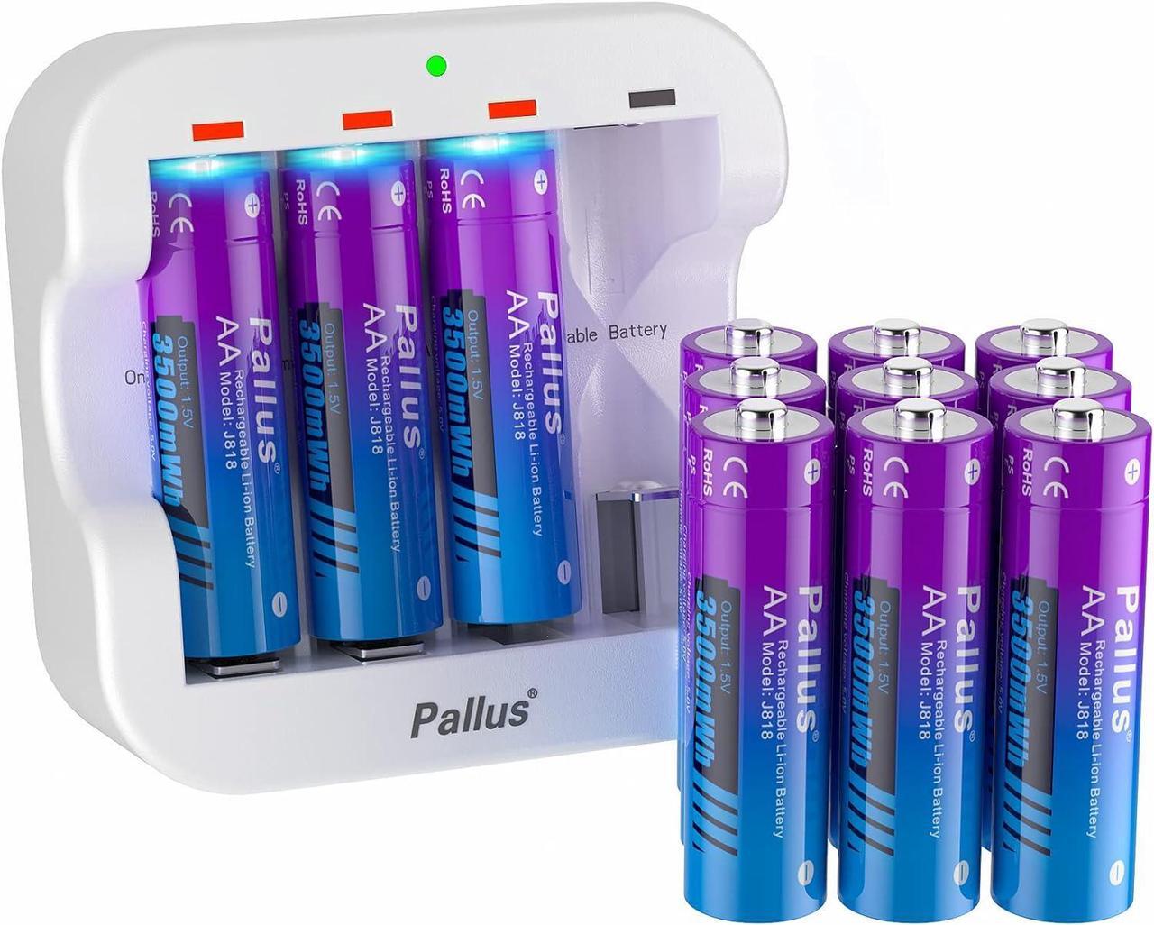 Main image of 1.5V AA Rechargeable Lithium Batteries, 8-Pack Double A Li-Ion Batteries for Household Office, 2Hrs Fast Charing, 3500mWh High Capacity, Super Long Lasting, Cycles 1600, 1.5V Constant Output