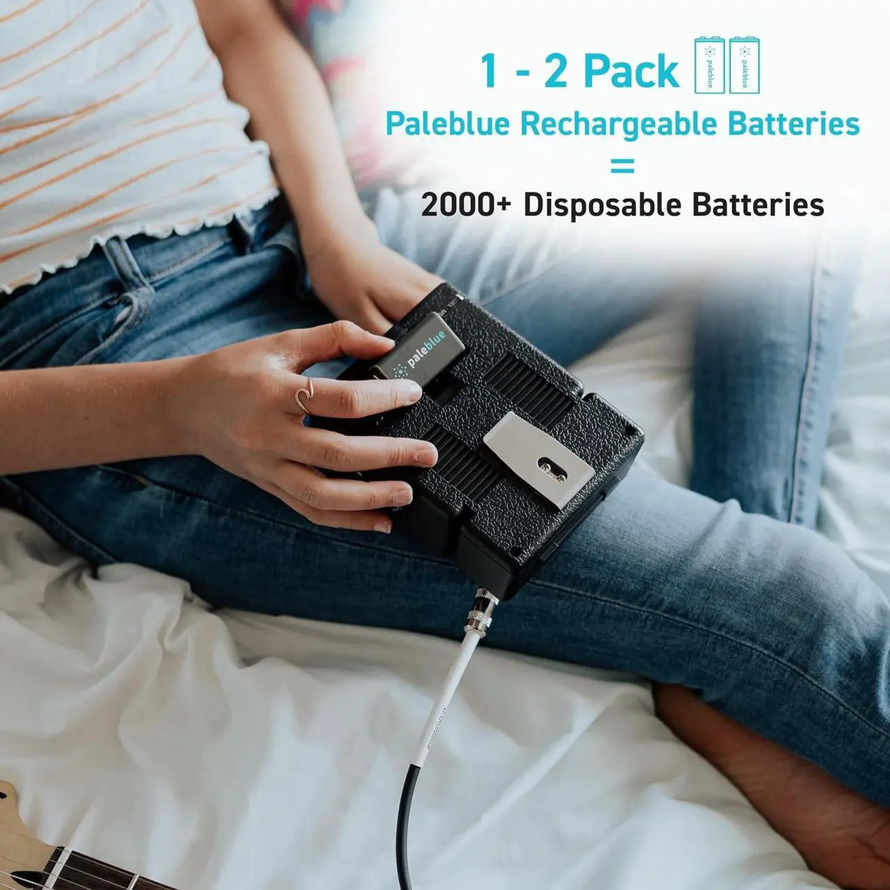 Alt view image 4 of 6 - Rechargeable 9V Smart Batteries with USB Charger by Pale Blue, Lithium Ion 9 Volt 500 mAh, Charges Under 3 Hours, Over 1000 Cycles, 2-in-1 USB to USB-C Charging Cable, LED Charge Indicator, 6-Pack