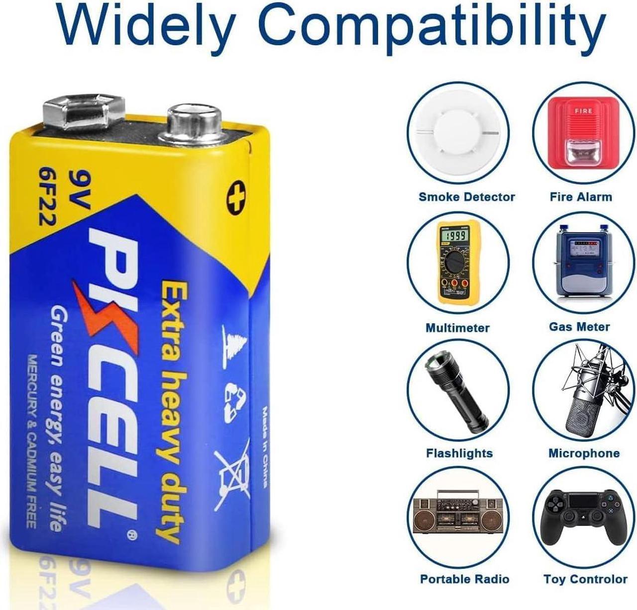 Alt view image 3 of 7 - 9V Dry Battery (100 Count) Ultra Long-Lasting 9 Volt Carbon Zinc Battery,  Leak-Proof 9V Battery for Smoke Detectors