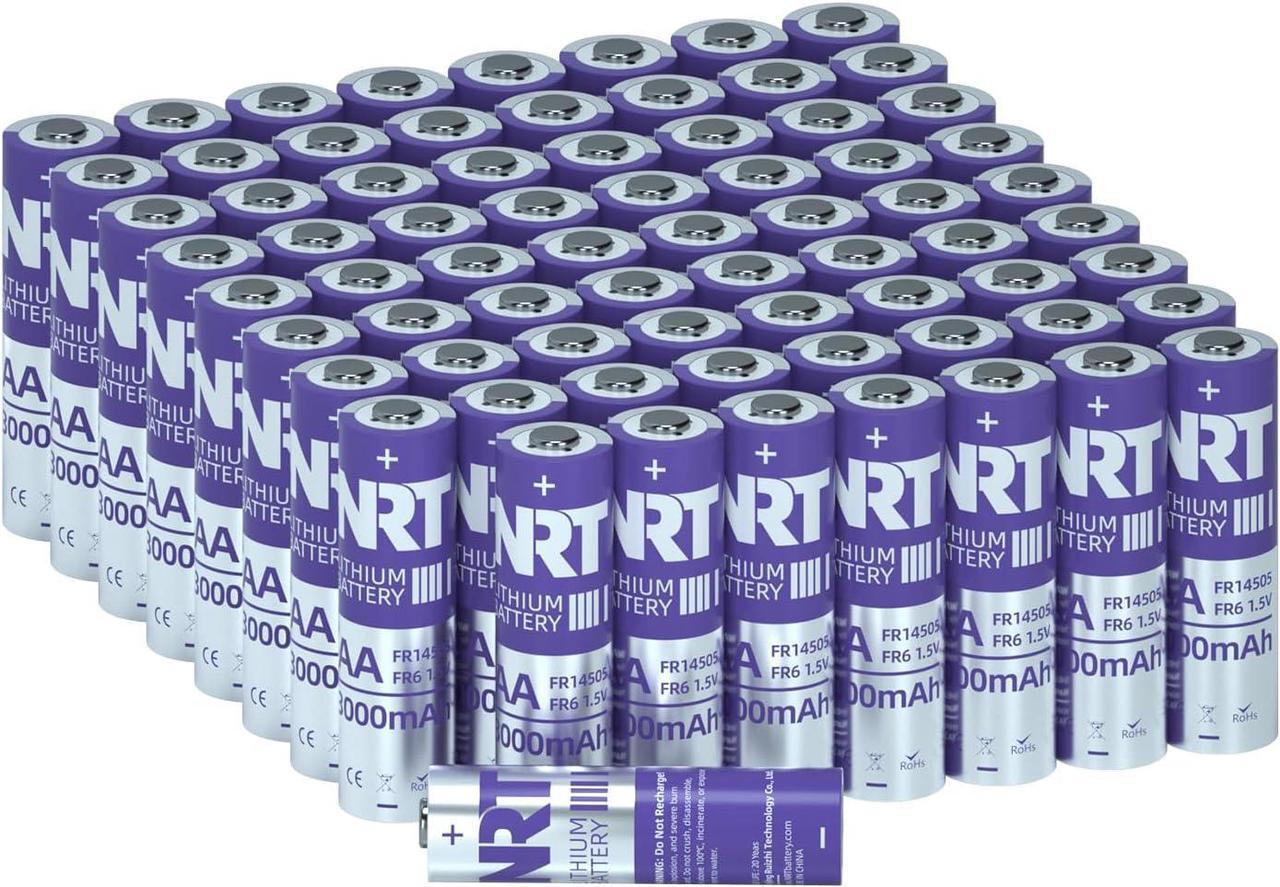 Main image of AA Batteries 48 Pack Lithium Iron Double A Batteries 1.5V 3000mAh Longer Lasting AA Lithium Batteries for Blink Camera, Blink Battery Replacement Non-Rechargeable(Lithium AA-48 Count)