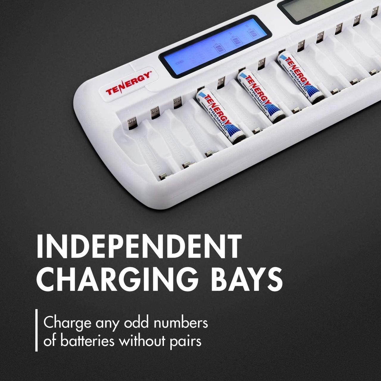 Alt view image 6 of 7 - 16 Pack Premium Pro AA Rechargeable Batteries and TN438 16 Bay Battery Charger, Bulk Quantity Rechargeable AA Power