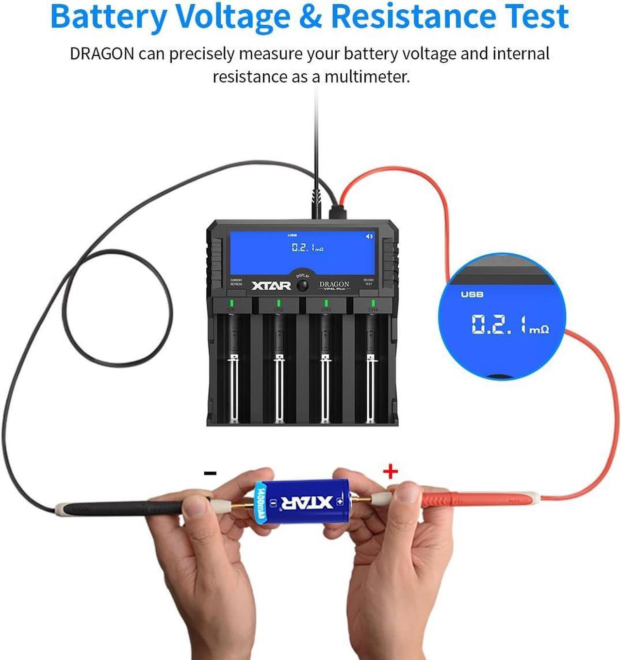 Alt view image 4 of 7 - VP4L Plus Charger 4-Slots Intelligent Universal Battery Charger Analyzer tester for 14500 18650 21700 26650 32650 AAA AA C D Batteries 11.1V /3S Battery Pack
