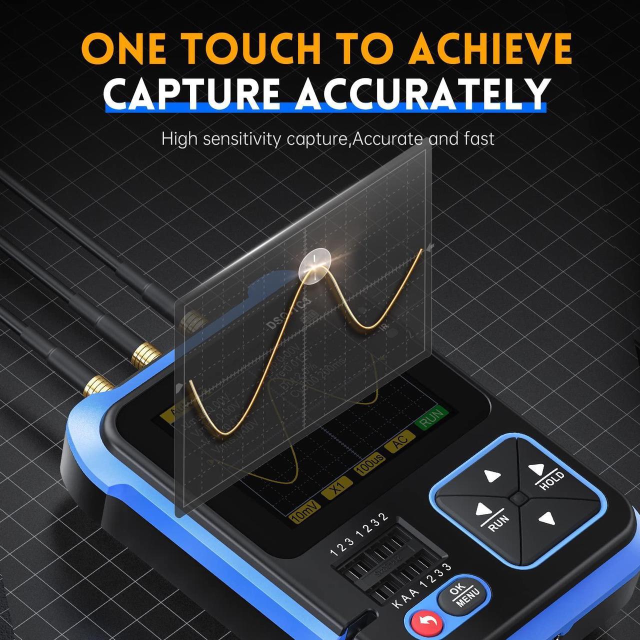 Alt view image 5 of 7 - DSO-TC3 Oscilloscope - 3-in-1 Handheld Oscilloscope & DDS Signal Generator & Transistor Tester, 500Khz Bandwidth 10MSa/s Sampling Rate, 6 Types of Waveforms, Transistors Measure
