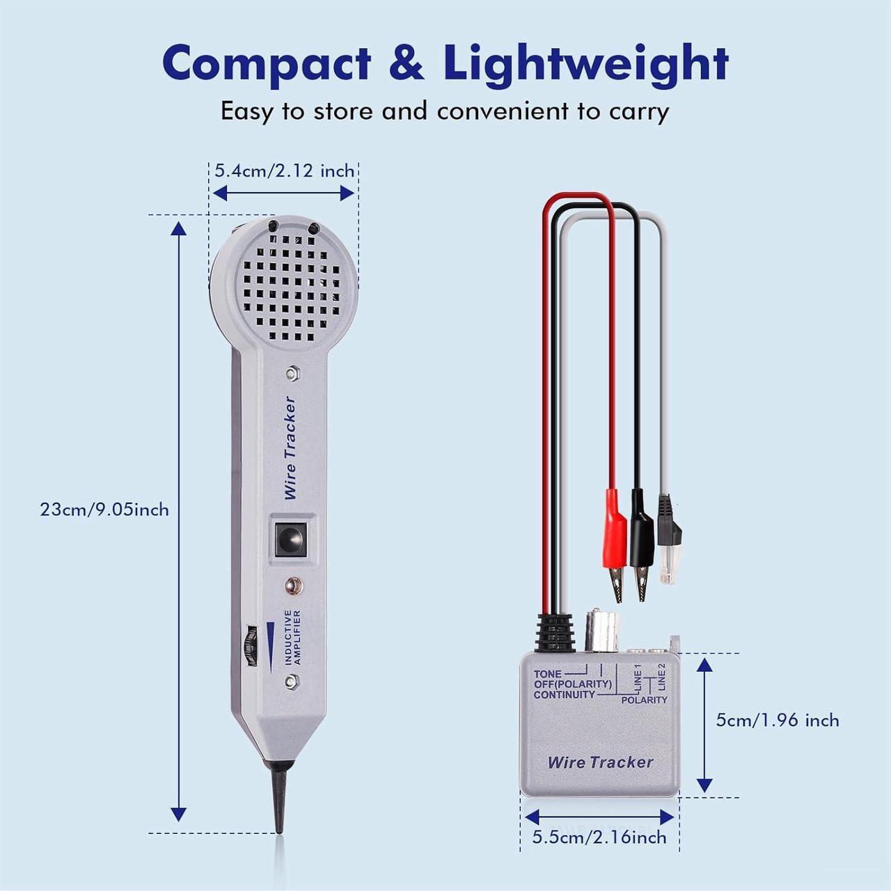 Alt view image 5 of 7 - Tone Generator Kit, Wire Tracer Circuit Tester, 200EP High Accuracy Cable Toner Detector Finder Tester,Inductive Amplifier and Probe Kit with Adjustable Volume for Network Cable Collation