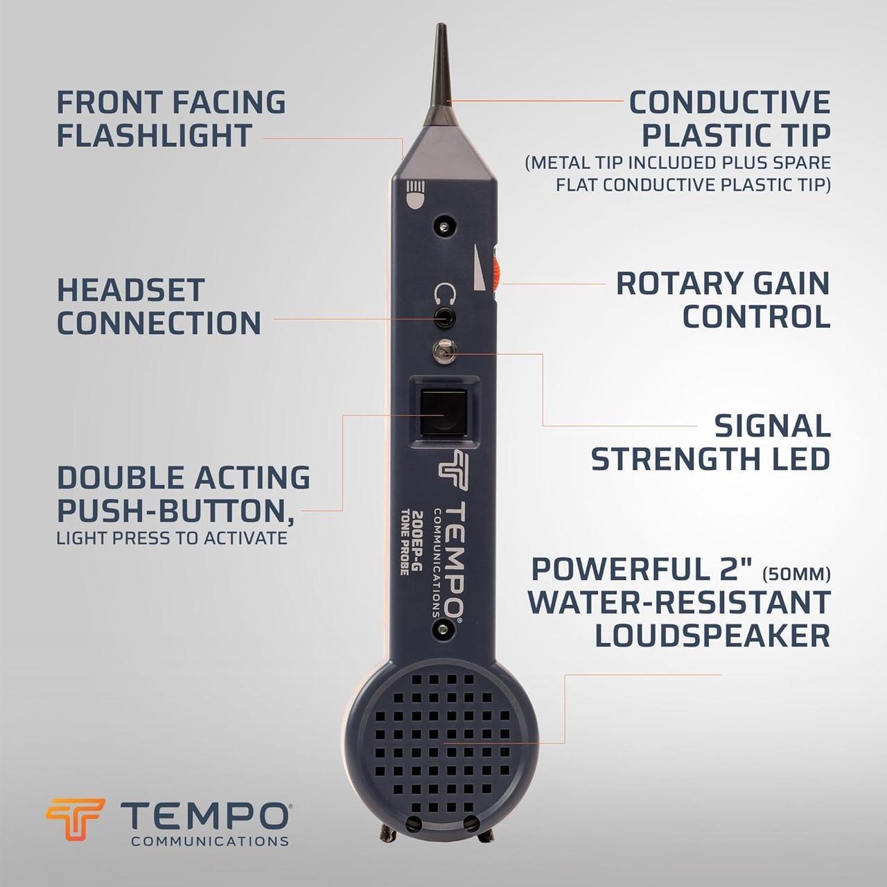 Alt view image 2 of 7 - Communications 701K-G Wire Tracer Tone Generator and Probe Kit for Ethernet, Internet, Telephone, Speaker, Coax, Video, and Data Cable (701K-G-BOX Pro Grade)