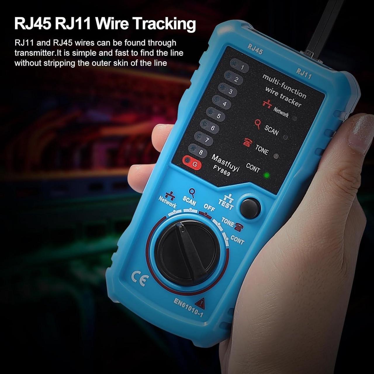 Alt view image 5 of 7 - Network Cable Tester, Digital Signal Cable Tracer with Probe Tone, RJ11 RJ45 Line Finder, Telephone Line Test, Ethernet LAN Network Cat5 Cat6 Cable Maintenance Collation