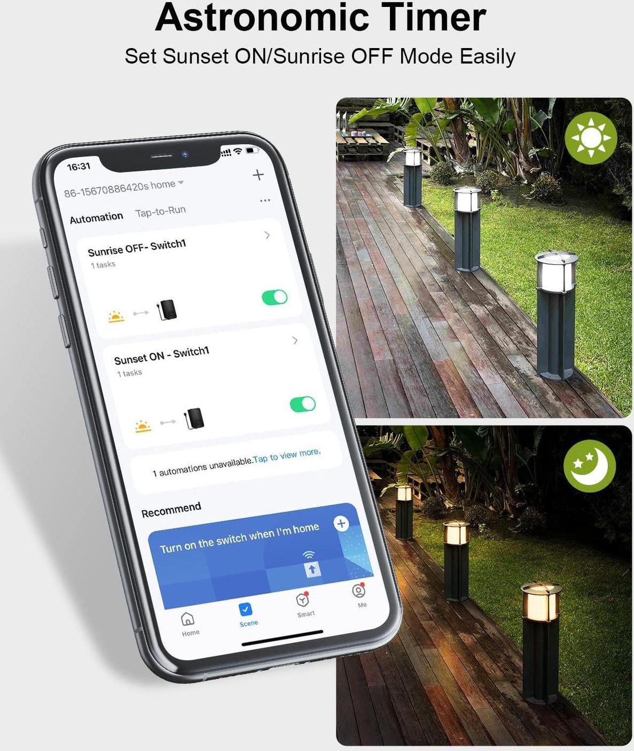 Alt view image 5 of 7 - 300W Wi-Fi Low Voltage Landscape Transformer, 2 Independent Channels, 2.4GHz Smart Landscape Lighting Transformer, Work with Alexa & Google Assistant,120V to 12V 15V AC, ETL Listed