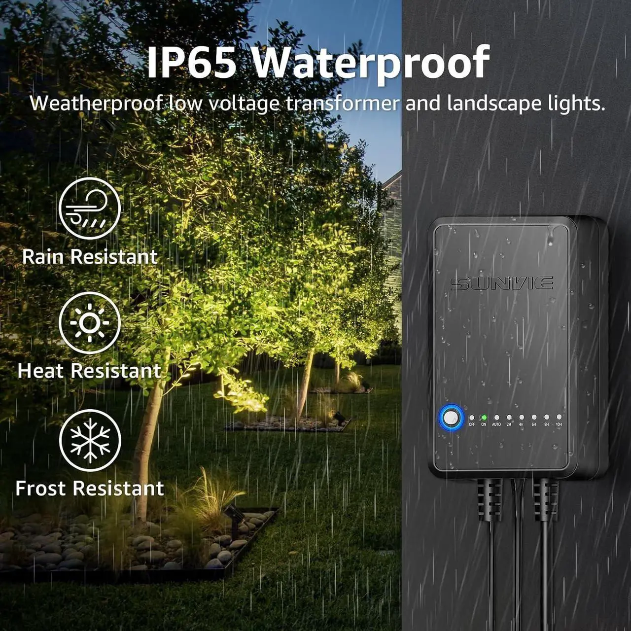 Alt view image 5 of 7 - All-In-One LED Landscape Lighting Kit, 8-Pack Low Voltage Landscape Lights with Transformer and 65FT UL-Listed Wire, 3000K Waterproof Outdoor Uplights with Connectors for Yard House Garden Tree