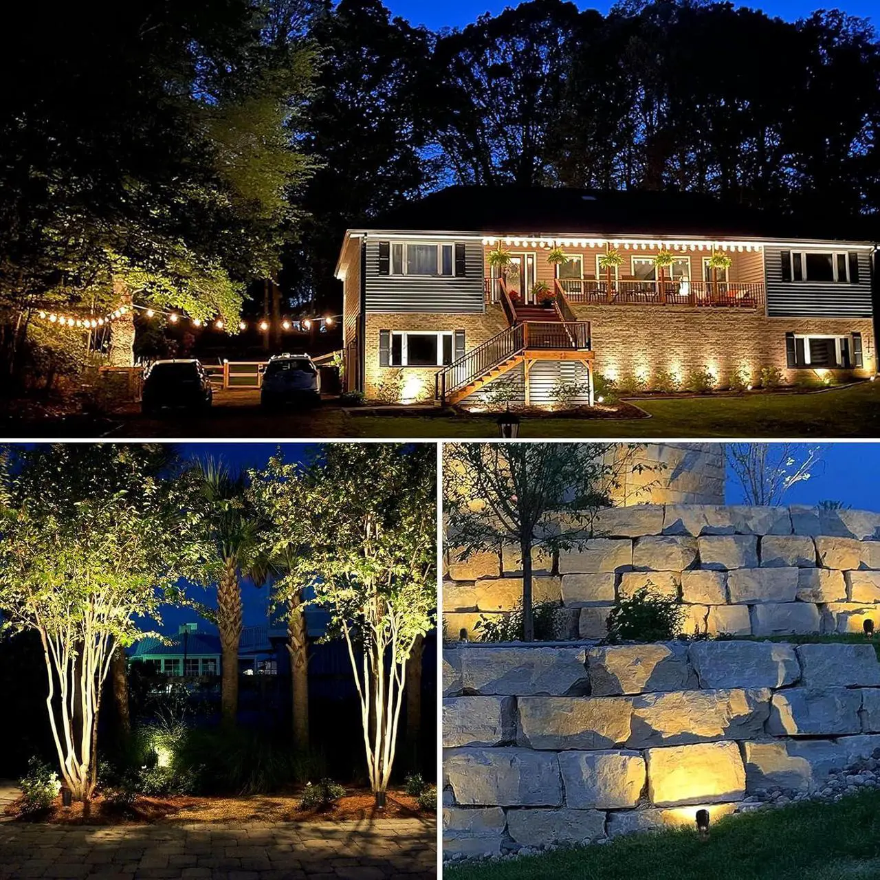 Alt view image 6 of 7 - All-In-One LED Landscape Lighting Kit, 8-Pack Low Voltage Landscape Lights with Transformer and 65FT UL-Listed Wire, 3000K Waterproof Outdoor Uplights with Connectors for Yard House Garden Tree