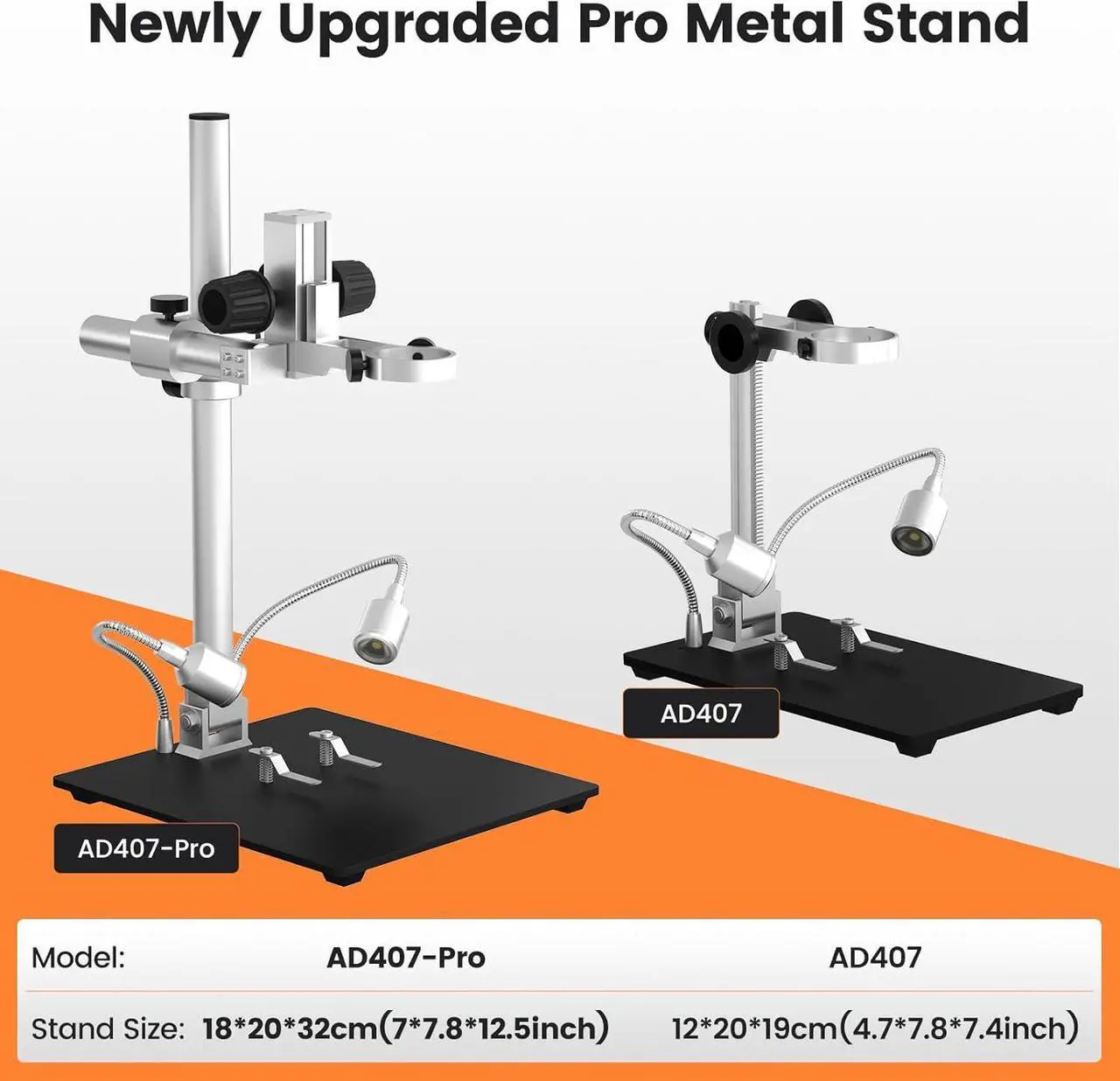 Alt view image 5 of 7 - AD407 3D HDMI Soldering Digital Microscope with 4MP UHD and 7 inch Adjustable LCD Screen USB Video Microscopes for Phone Repairing SMT SMD DIY