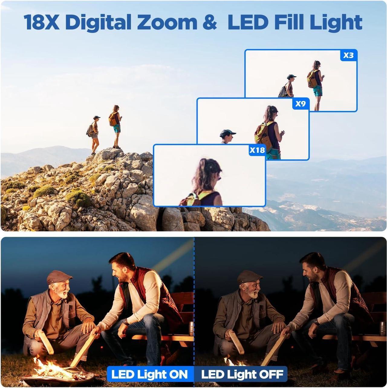 Alt view image 4 of 6 - Video Camera Camcorder 4K 42MP YouTube Vlogging Camera 18X Digital Zoom 3 270° Rotation Screen vlog Camera with Microphone, Remote Control, 2 Batteries, Lens Hood, 32G SD Card