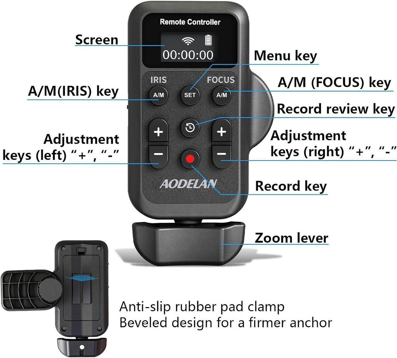 Alt view image 7 of 7 - Wireless Camcorder Remote Control Zoom Controller with LANC or Remote Jack (2.5 mm),LensZoom Focus Iris Camera Control Compatible with  XA50 XA55 XF405 G60 G26 / NX80, NX3,NX200