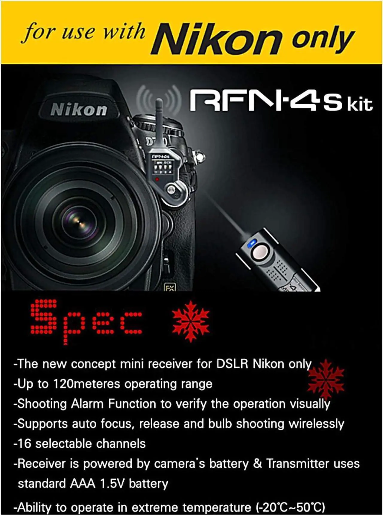 Alt view image 2 of 7 - Wireless Remote Shutter Release for  - Transmitter and Receiver