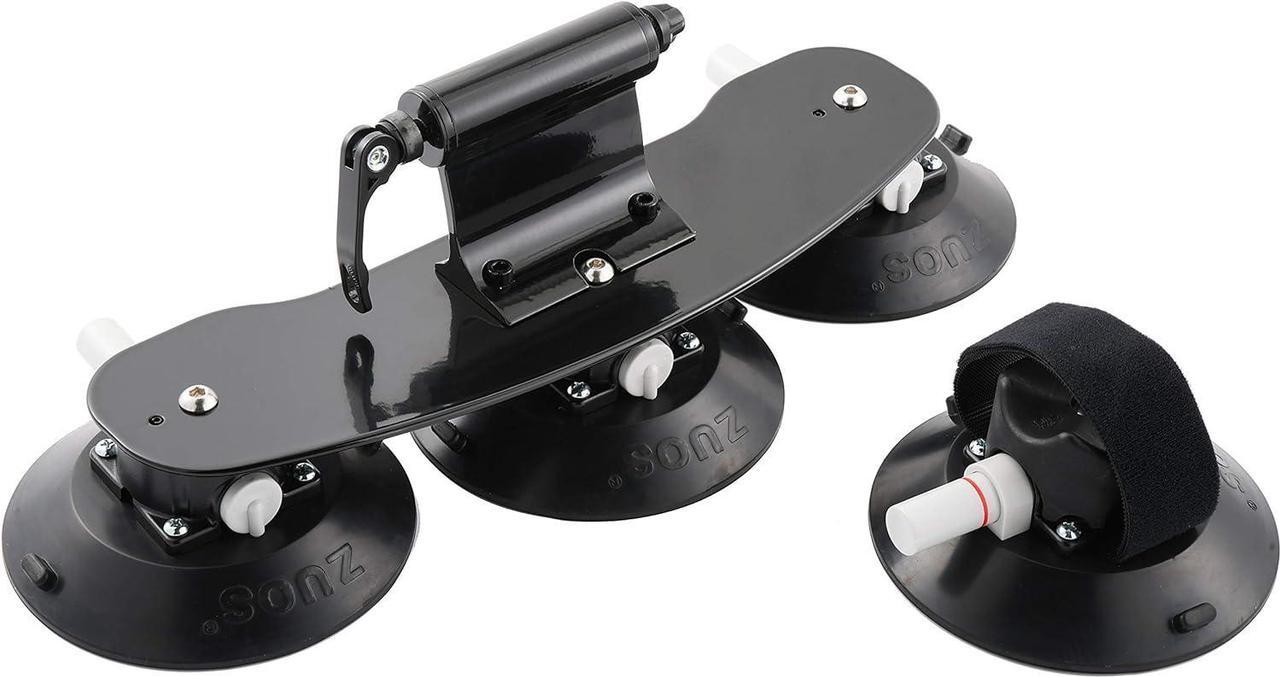 Alt view image 2 of 6 - Bike Rack for Car Roof, Vacuum Suction Cup Bicycle Carrier Aluminium Alloy Roof Rack, with 5 Adapters for Most Bikes, 9x100mm/12x100mm/15x100mm/15x110mm/20x100mm/20x110mm (6" Suction Carrier)