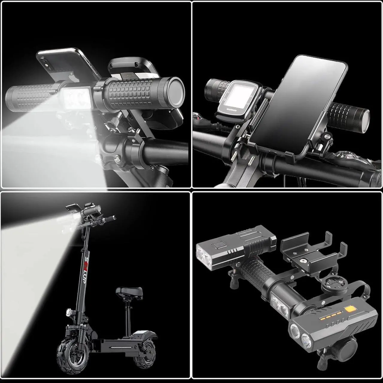 Alt view image 5 of 6 - 2400lumens Bicycle Light,Bike Handlebar Extender, Bike Headlights, Comes with a &Bike Phone Mount,Cycling Computer Mount and a Built-in 10000mAh USB Rechargeable Power Bank