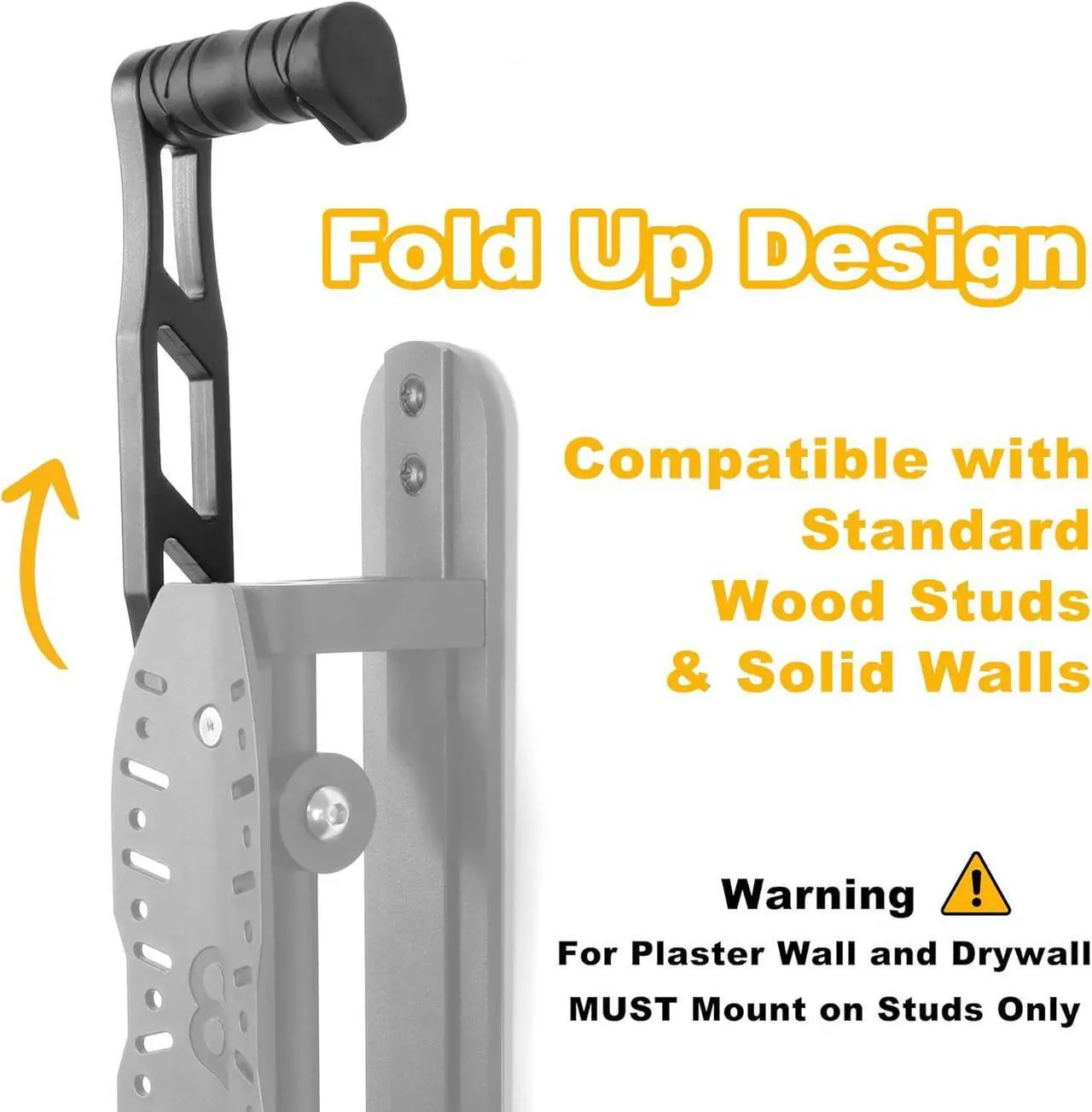 Alt view image 3 of 7 - Bike Swivel Wall Hanger with Rear Wheel Pad Stopper - Adjustable & Foldable Indoor Storage Hook Organizer - Safe & Secure for Storing MTB, Road Bicycles in Garage or Home - 2 Pack