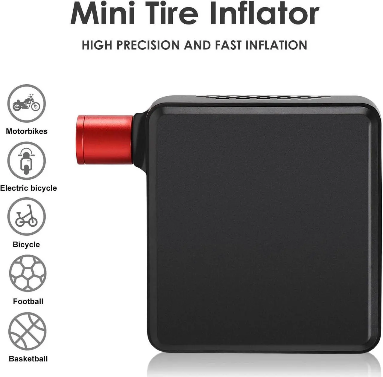 Alt view image 2 of 7 - Air Pump Electric Mini Tire Inflator Portable Air Compressor 150 PSI with Pressure Gauge Cube Floor Pumps, Digital Display Tires Inflatable for Bicycle,E-Bike,Motorbike,Football,Basketball