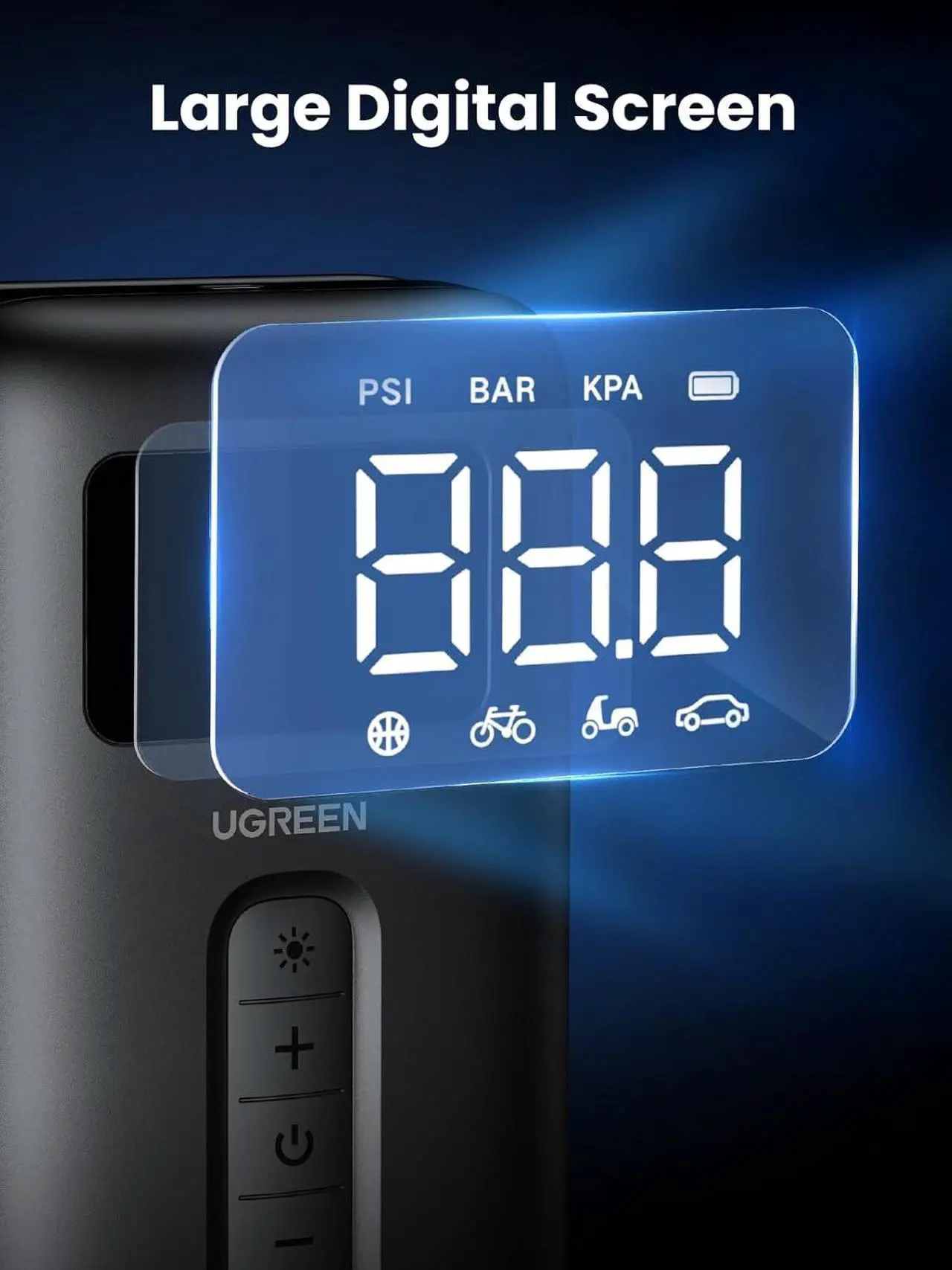 Alt view image 5 of 7 - Tire Inflator Portable Air Compressor 150PSI Air Pump with Battery LED Light Cordless Tire pump for Cars Bikes Motorcycle Balls