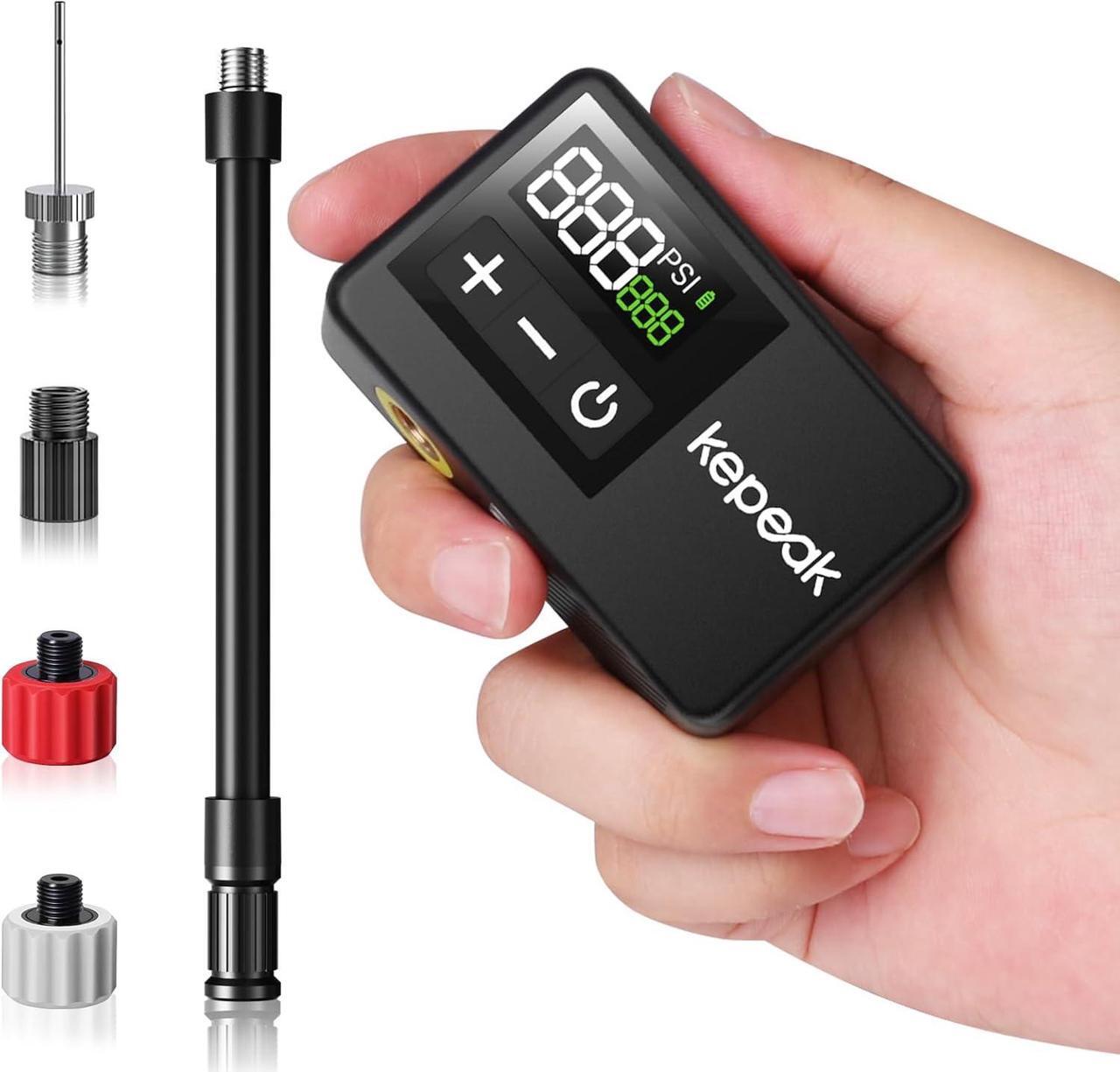 Main image of Mini Bike Pump, Bicycle Pump with Digital Pressure Gauge, Portable Bike Air Pump Tire Inflator with Presta and Schrader Valve for Road Bike, Mountain Bike, E-Bike, City Bike, and Ball
