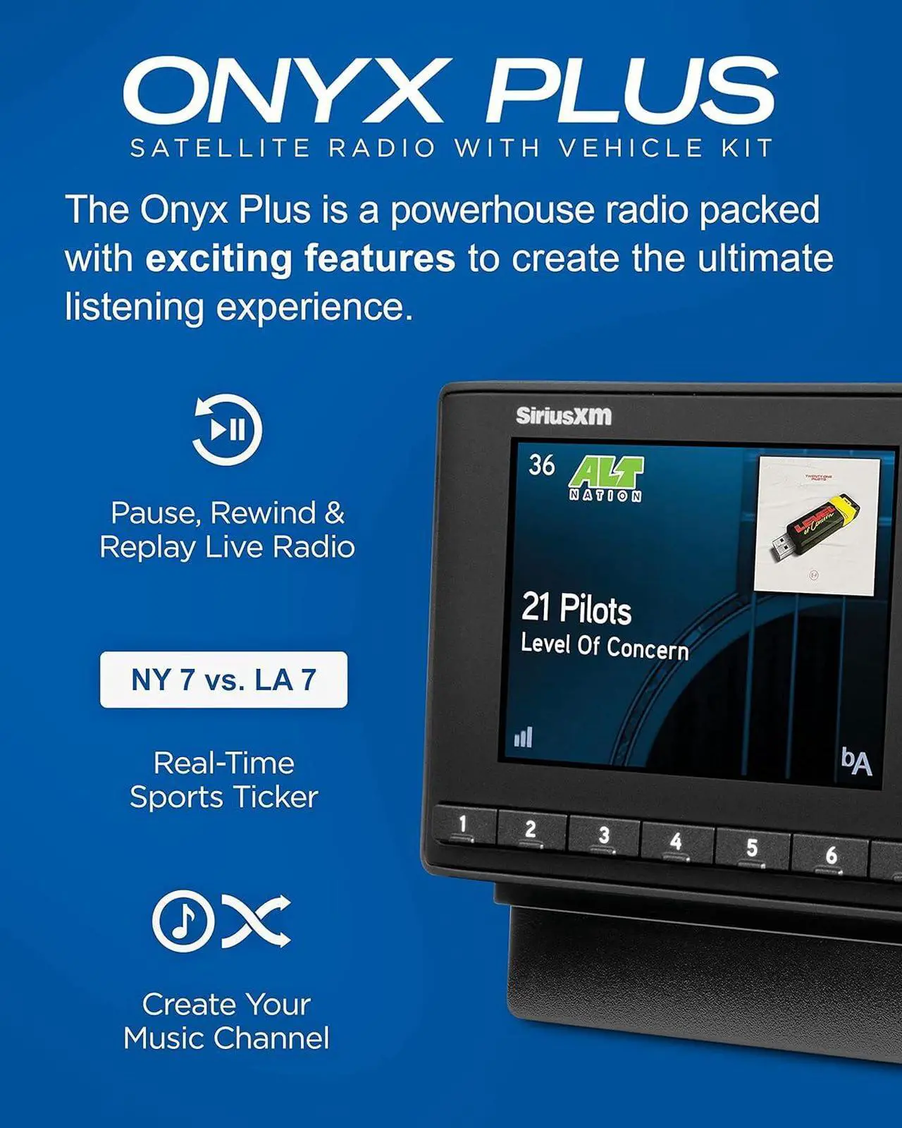 Alt view image 2 of 7 - SXPL1V1 Onyx Plus Satellite Radio with Vehicle Kit  Easy to Install, Enjoy SiriusXM on Your Existing Car Stereo with This Dock and Play Radio