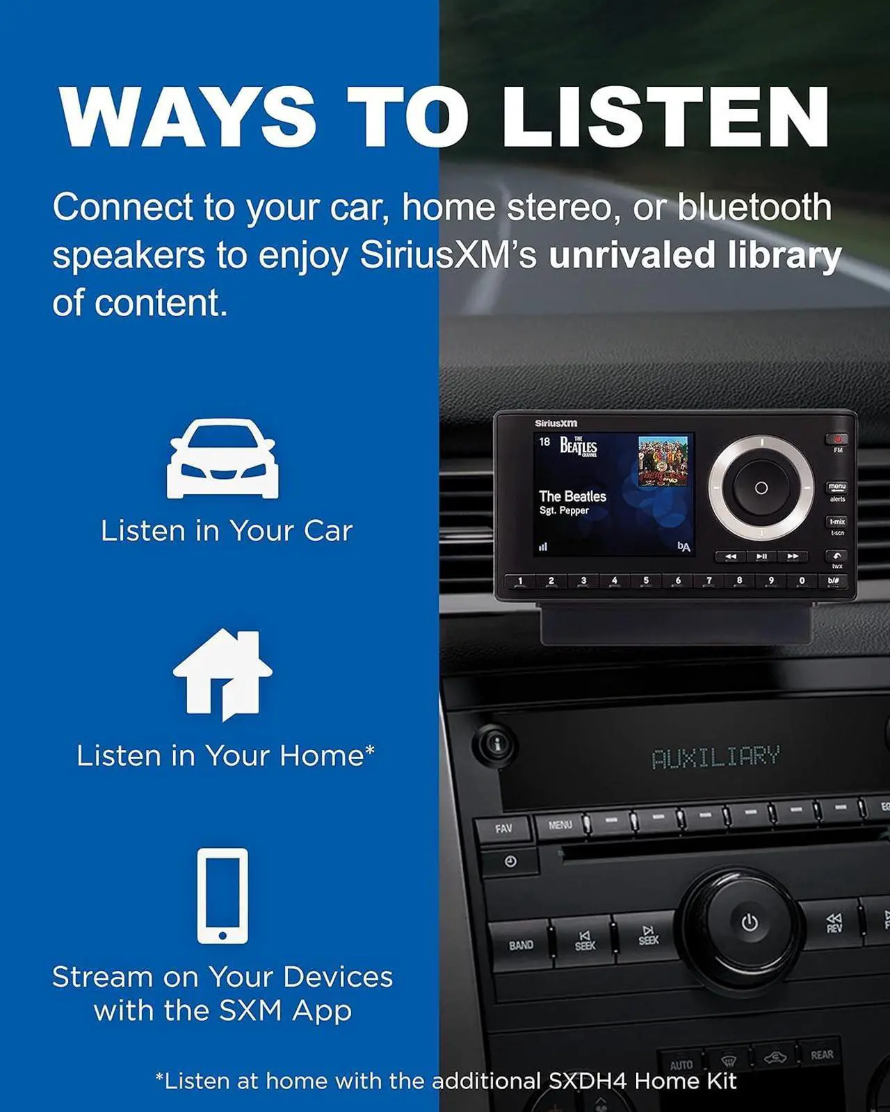 Alt view image 5 of 7 - SXPL1V1 Onyx Plus Satellite Radio with Vehicle Kit  Easy to Install, Enjoy SiriusXM on Your Existing Car Stereo with This Dock and Play Radio