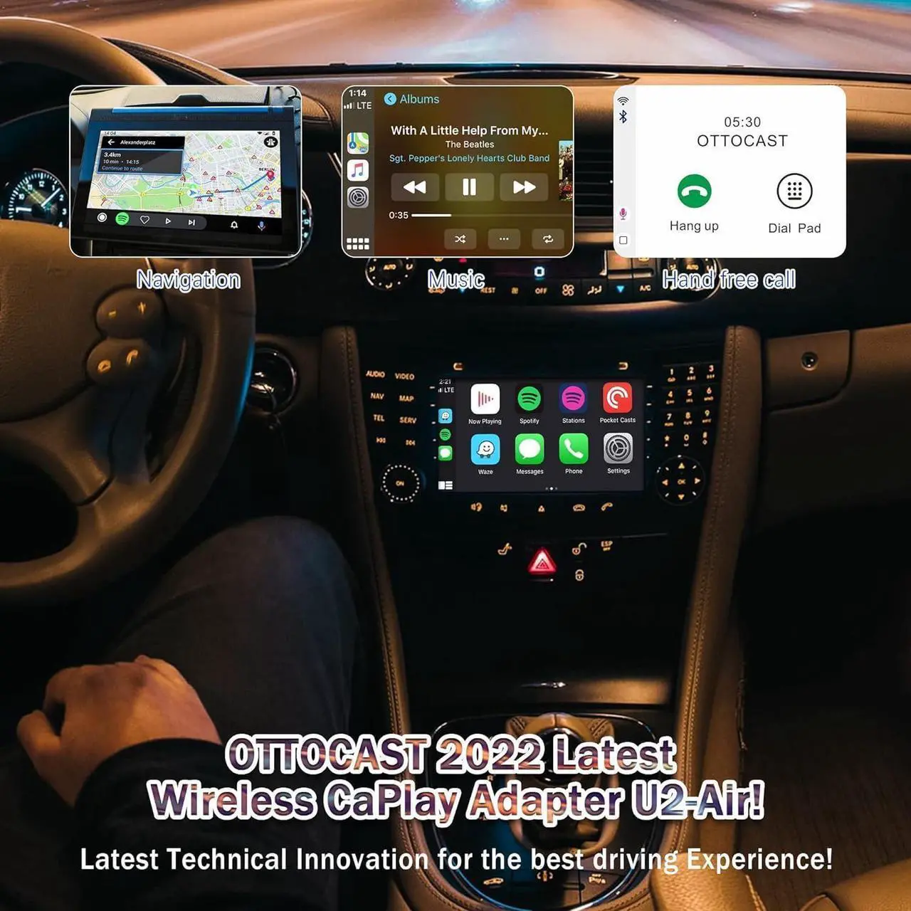 Alt view image 7 of 7 - Wireless CarPlay Adapter 2024 Carplay Wireless Adapter for Cars with Factory Wired CarPlay (Year: After 2016), No Lag U2-Air