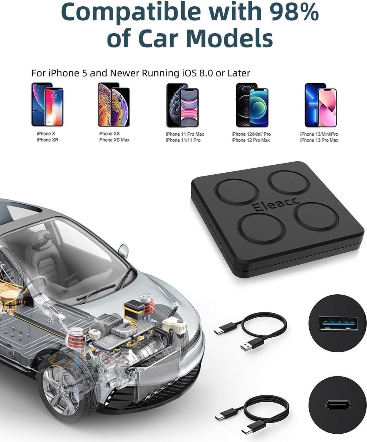 Alt view image 7 of 7 - Wireless CarPlay Adapter for iPhone, Convert Wired to Wireless Apple CarPlay Adapter, Mini Size 5.8GHz WiFi Bluetooth Auto Connect CarPlay Dongle for Cars from 2015 & iPhone iOS 10+