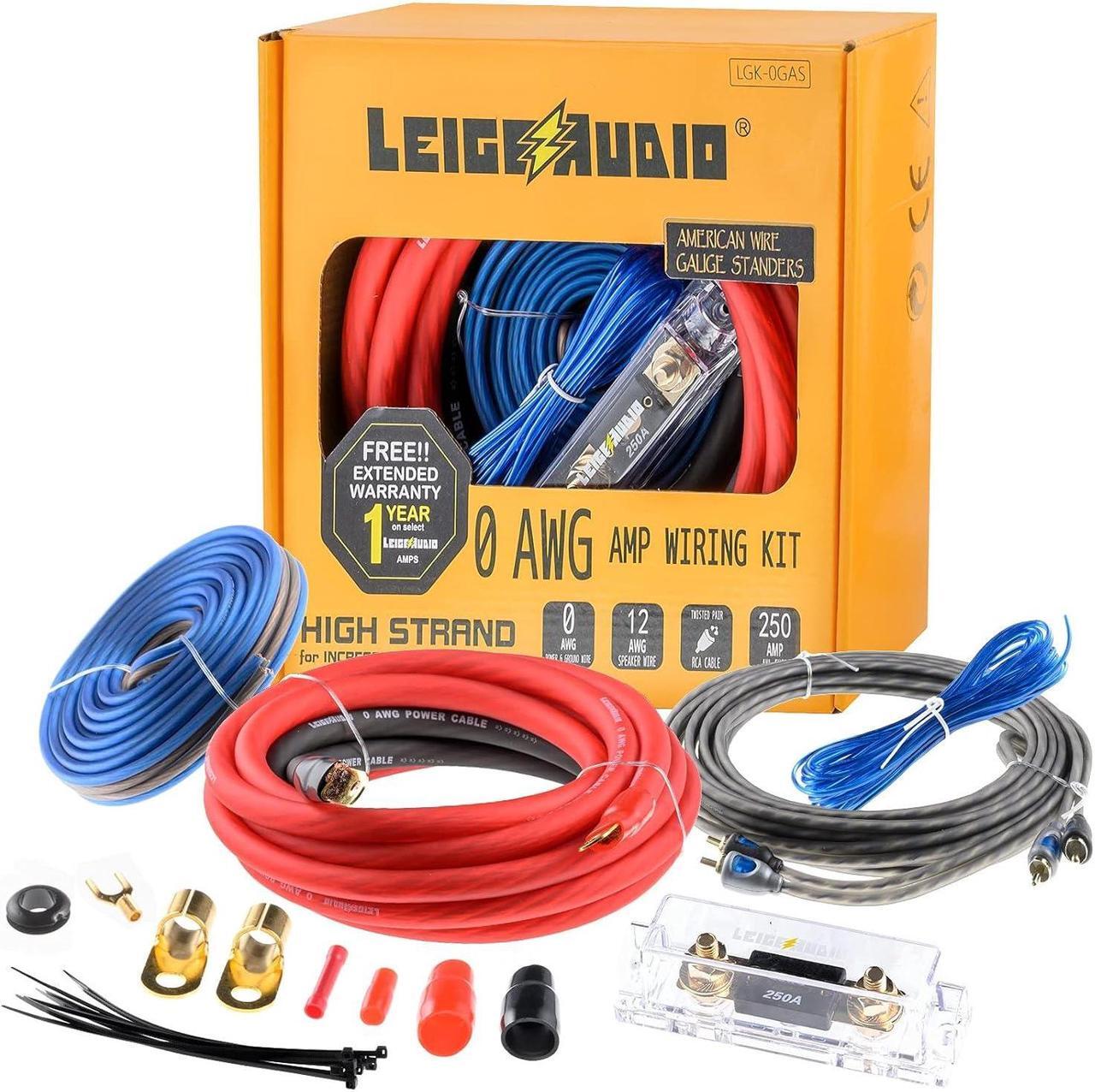 Main image of 0 Gauge Amp Wiring Kit Complete 0 AWG Amplifier Installation Wiring Kit - Car Subwoofer Wiring Kit Helps You Make Connections and Brings Power to Your Radio, Subwoofer and Speakers