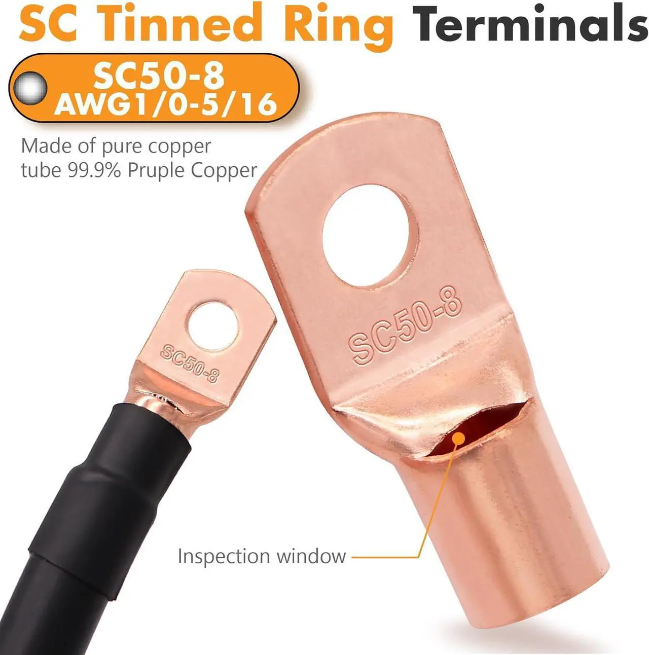 Alt view image 4 of 7 - 1/0 Gauge Wire (40ft) Copper Clad Aluminum CAA Car Amplifier Power Ground CableAutomotive Wire, Battery Cable, Car Audio Speaker Stereo with Lugs Terminal Connectors Heat Shrink Tube and Fuse Holder