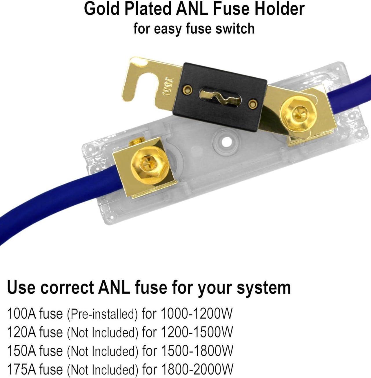 Alt view image 4 of 7 - 4 Gauge 100% Copper OFC Complete Amplifier Wiring Kit | True Spec 4 AWG (American Wire Guage) for Automotive Car Audio Subwoofer Amp Install (incl Power Ground Cable RCA Speaker Remote Wires)