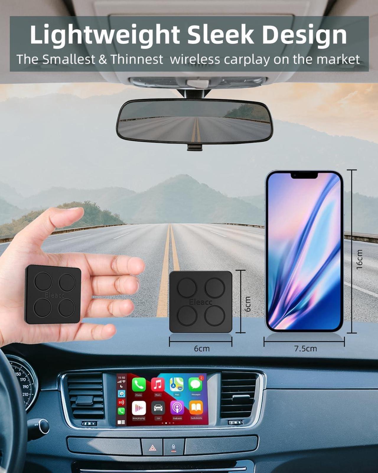 Alt view image 2 of 7 - Wireless CarPlay Adapter for iPhone, Convert Wired to Wireless Apple CarPlay Adapter, Mini Size 5.8GHz WiFi Bluetooth Auto Connect CarPlay Dongle for Cars from 2015 & iPhone iOS 10+