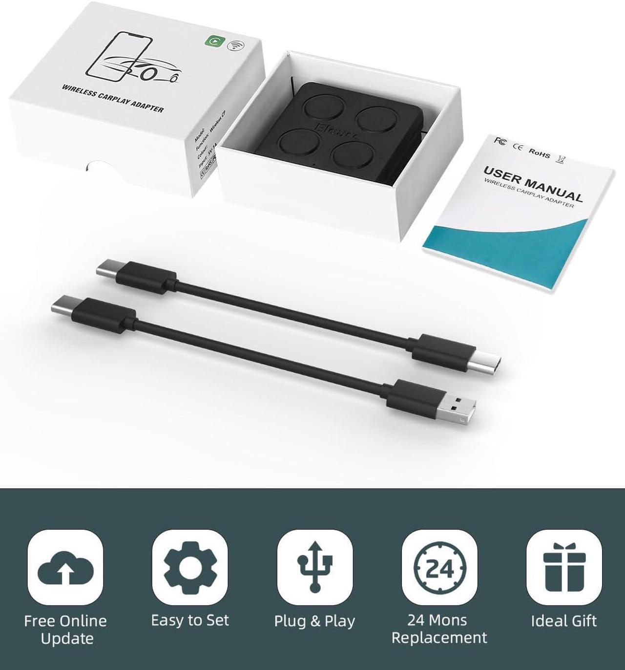 Alt view image 6 of 7 - Wireless CarPlay Adapter for iPhone, Convert Wired to Wireless Apple CarPlay Adapter, Mini Size 5.8GHz WiFi Bluetooth Auto Connect CarPlay Dongle for Cars from 2015 & iPhone iOS 10+