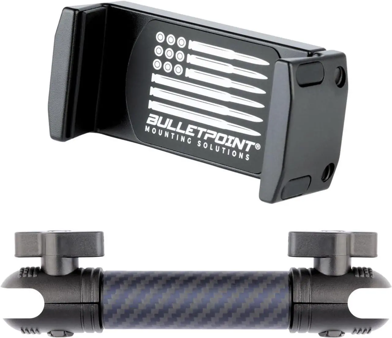 Main image of Dash Mount Cell Phone Holder with 7cm Carbon Fiber + Kevlar Mounting Arm Compatible with iPhone and Android Smartphones - Fits 20mm (0.787 inches) Attachment Ball