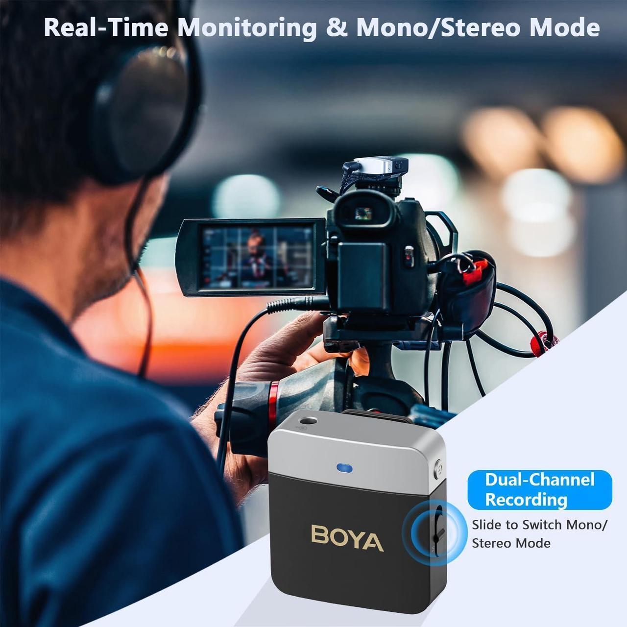 Alt view image 4 of 7 - Wireless Lavalier Microphone for iPhone Plug Play Dual Lapel Microphones Cordless Clip on Mic for Video Recording YouTube Vlogging Live Streaming BY-M1V6 Noise Cancellation Mono Stereo Output