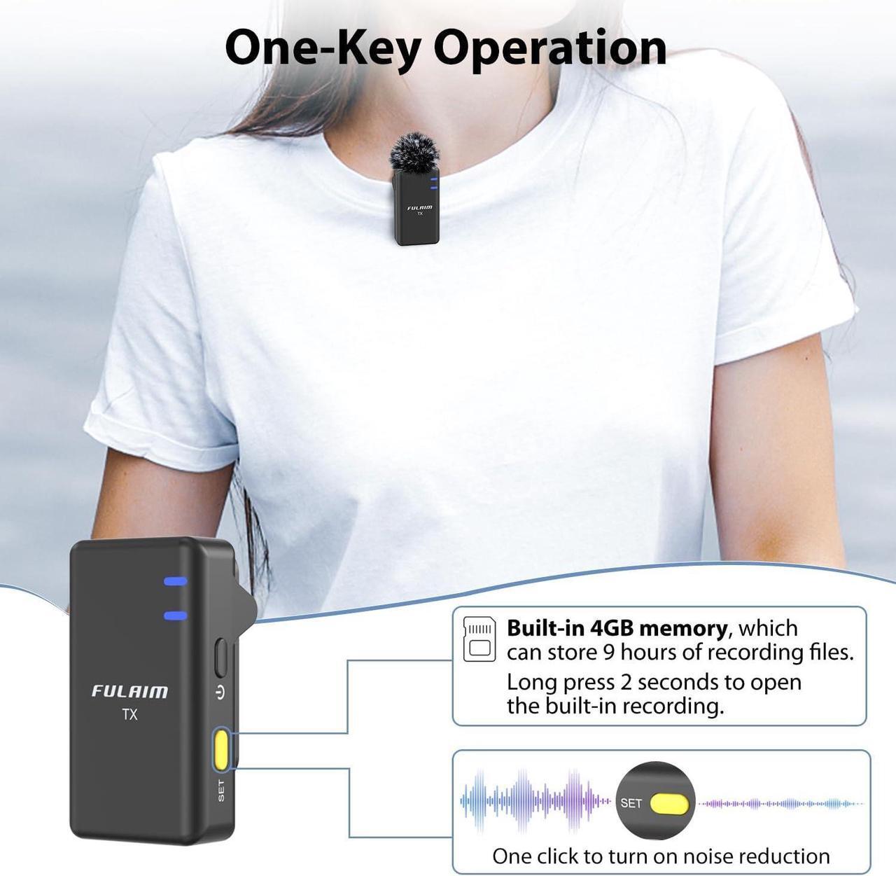 Alt view image 4 of 7 - X5M Wireless Lavalier Microphone System, Lavalier Lapel Mic with 18H Battery Life Charging Case for DSLR Cameras/iPhone/Android/Live Streaming