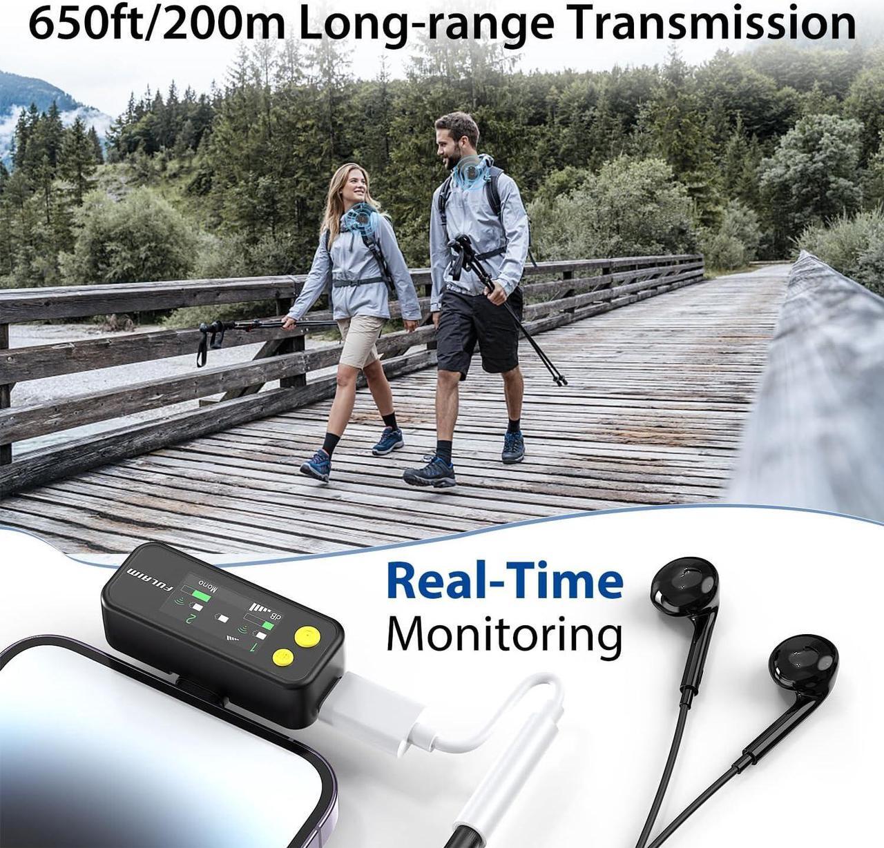 Alt view image 6 of 7 - X5M Wireless Lavalier Microphone System, Lavalier Lapel Mic with 18H Battery Life Charging Case for DSLR Cameras/iPhone/Android/Live Streaming